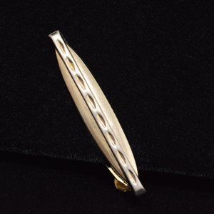 Vintage Hickok USA Tie Clip Bar Gold Tone Elegant Mid Century Modern Clasp